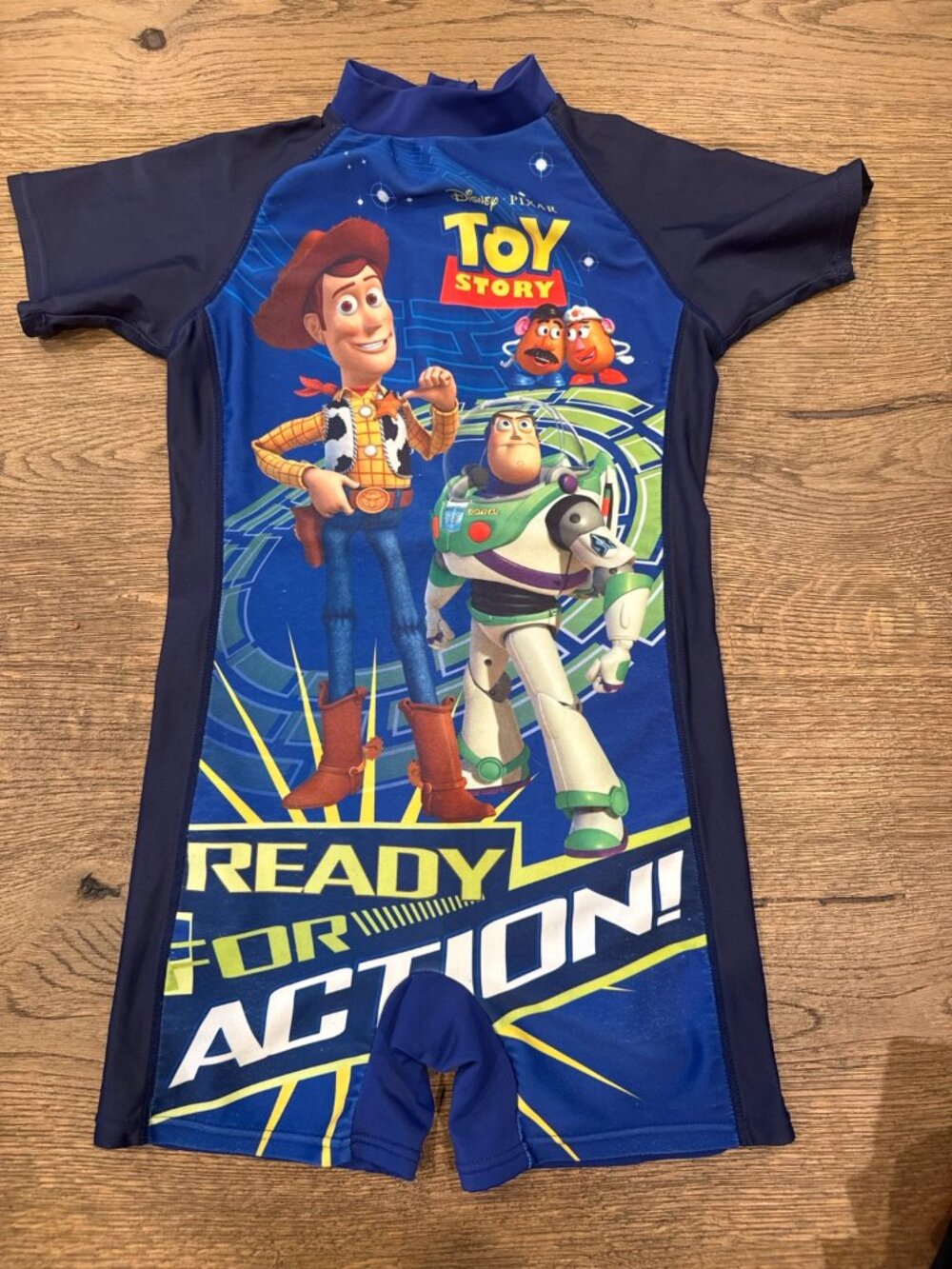 Disney Toy Story Boys Rash Guard Swimsuit Woody Buzz Size 5-6